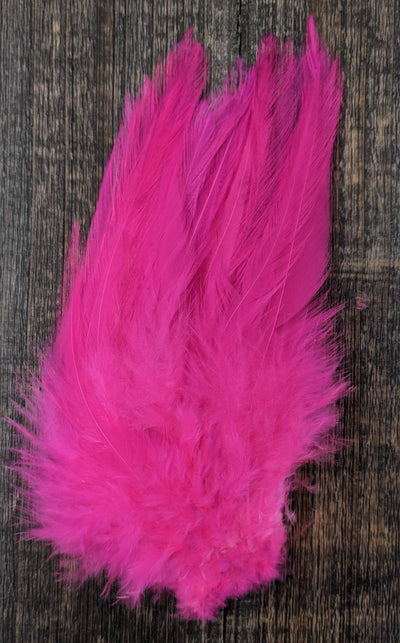 Fish Hunter Select Saddle Hackle FL. Hot Pink (UV) Saddle Hackle, Hen Hackle, Asst. Feathers