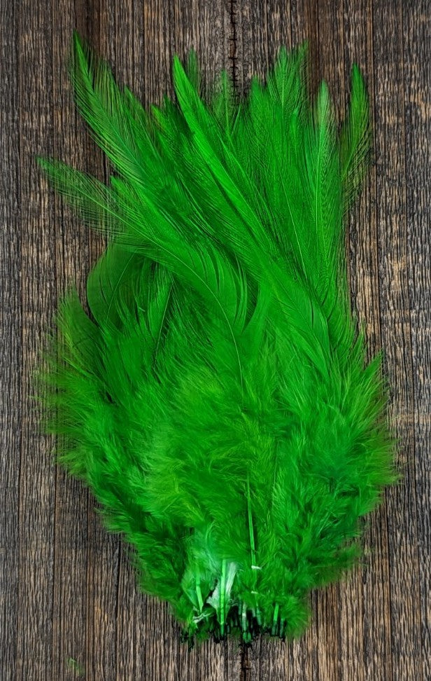 Fish Hunter Select Saddle Hackle FL. Lime (UV) Saddle Hackle, Hen Hackle, Asst. Feathers