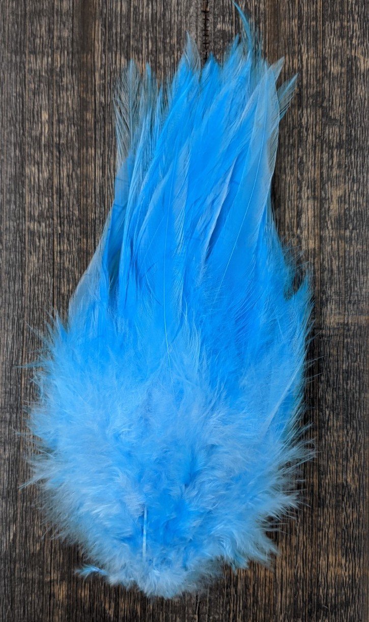 Fish Hunter Select Saddle Hackle FL. Silver Doc Blue (UV) Saddle Hackle, Hen Hackle, Asst. Feathers