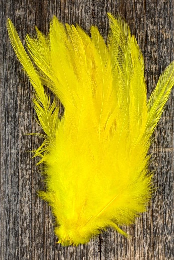 Fish Hunter Select Saddle Hackle FL. Yellow (UV) Saddle Hackle, Hen Hackle, Asst. Feathers