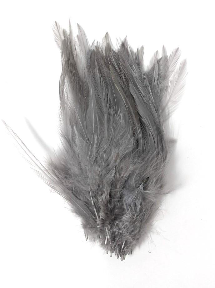 Fish Hunter Select Saddle Hackle Heron Gray (UV) Saddle Hackle, Hen Hackle, Asst. Feathers