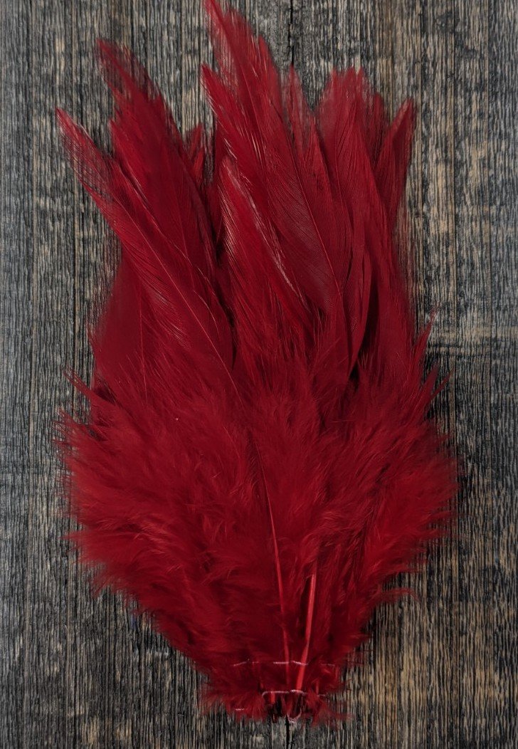 Fish Hunter Select Saddle Hackle Hot Red Saddle Hackle, Hen Hackle, Asst. Feathers