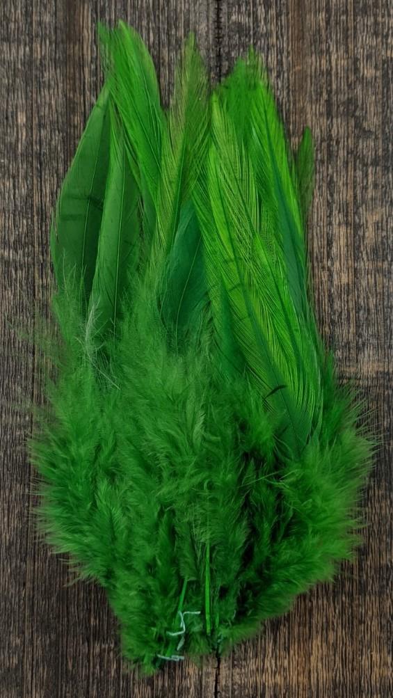 Fish Hunter Select Saddle Hackle Kelly Green Saddle Hackle, Hen Hackle, Asst. Feathers