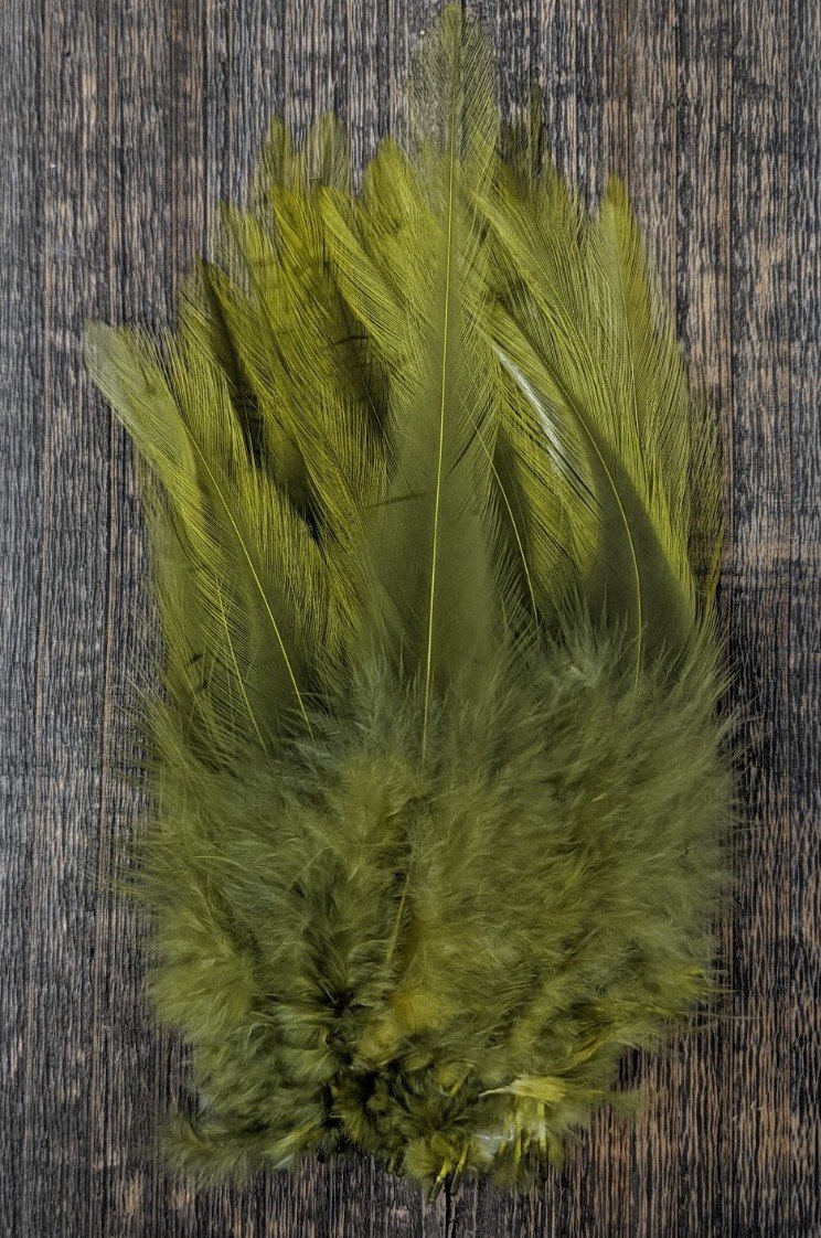 Fish Hunter Select Saddle Hackle Medium Olive Saddle Hackle, Hen Hackle, Asst. Feathers