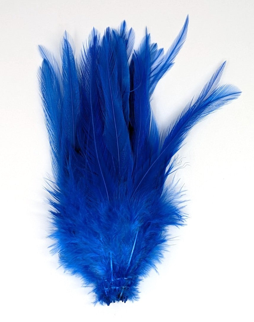 Fish Hunter Select Saddle Hackle Royal Blue Saddle Hackle, Hen Hackle, Asst. Feathers