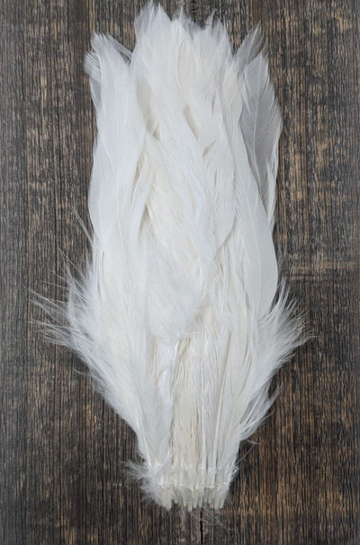 Fish Hunter Select Schlappen Bleached White Saddle Hackle, Hen Hackle, Asst. Feathers
