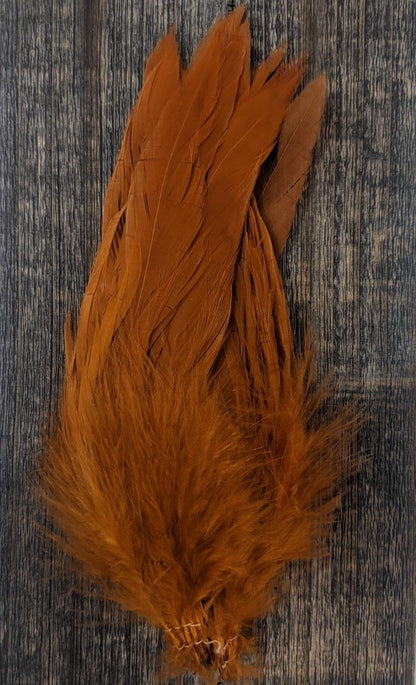 Fish Hunter Select Schlappen Crawfish Orange (UV) Saddle Hackle, Hen Hackle, Asst. Feathers