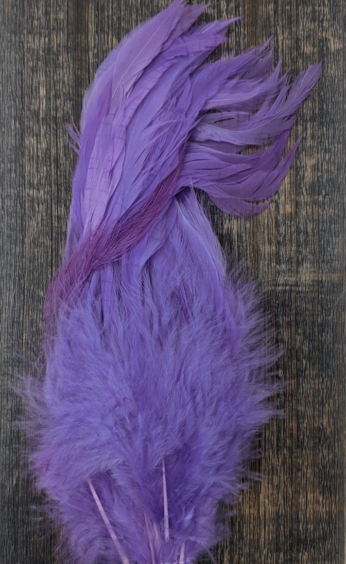 Fish Hunter Select Schlappen FL. Lilac (UV) Saddle Hackle, Hen Hackle, Asst. Feathers