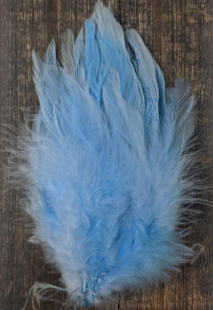 Fish Hunter Select Schlappen FL. Silver Doc Blue (UV) Saddle Hackle, Hen Hackle, Asst. Feathers