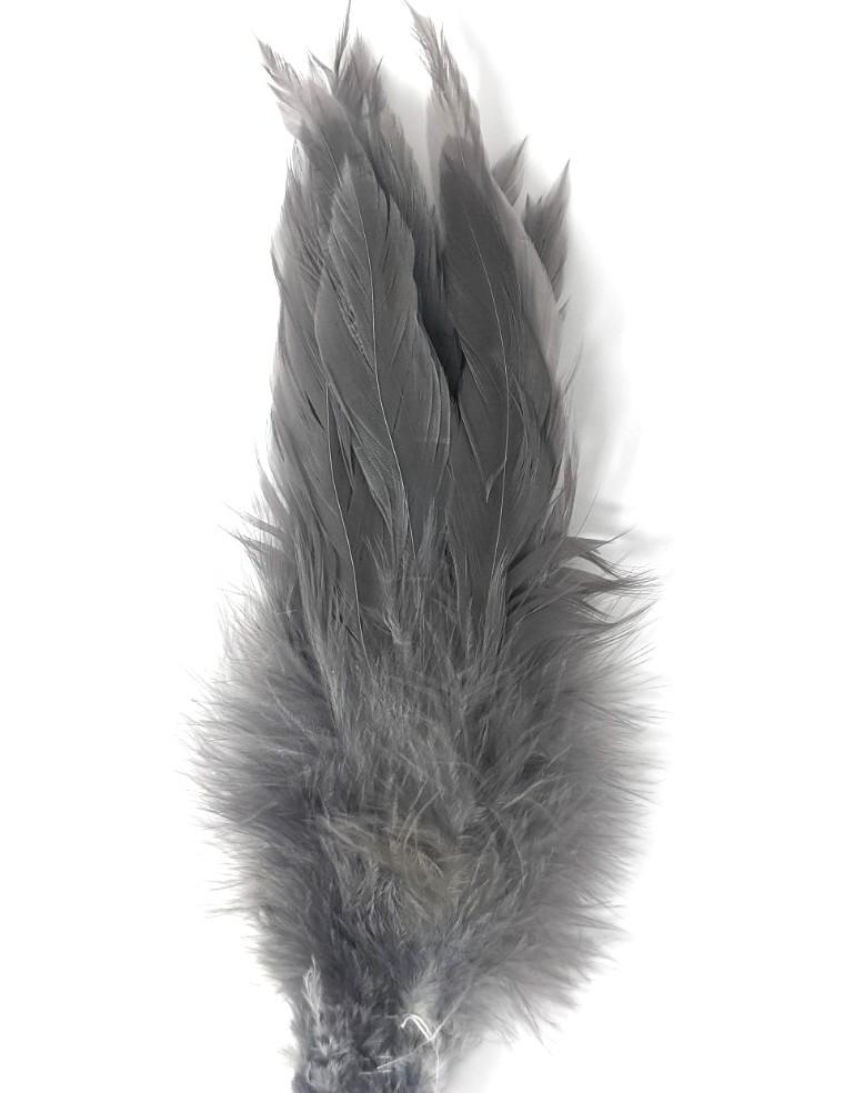 Fish Hunter Select Schlappen Heron Gray Saddle Hackle, Hen Hackle, Asst. Feathers