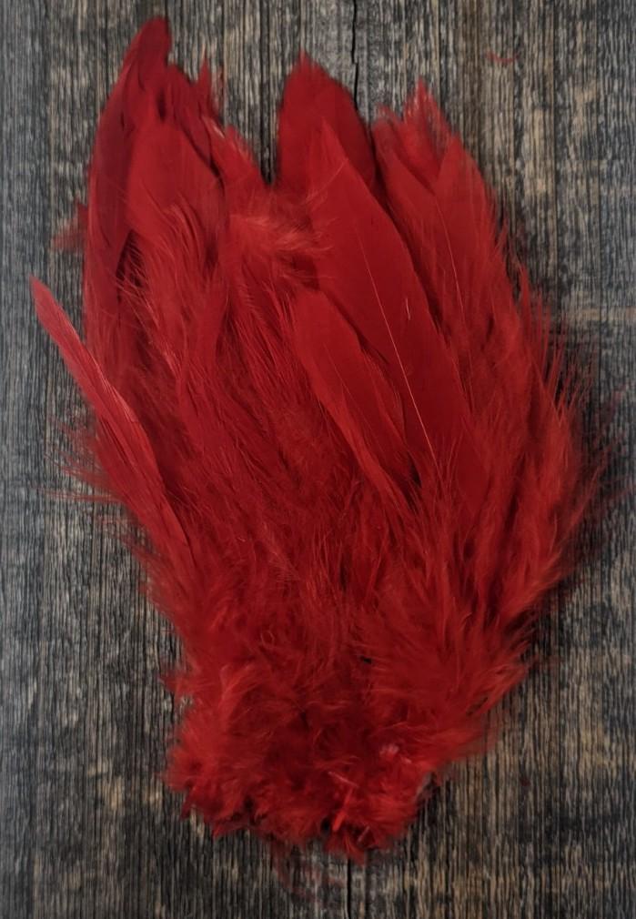 Fish Hunter Select Schlappen Hot Red Saddle Hackle, Hen Hackle, Asst. Feathers