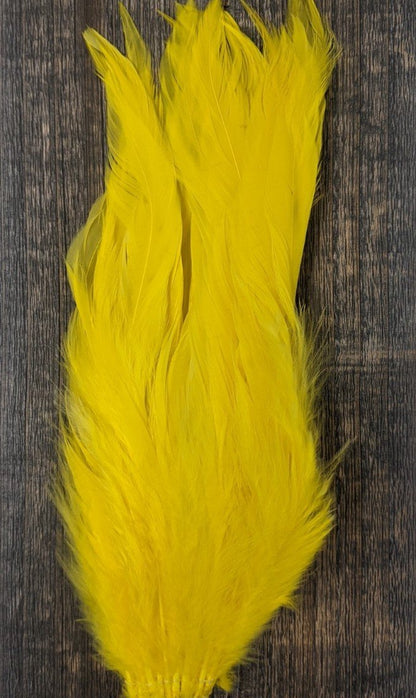 Fish Hunter Select Schlappen Lemon Yellow Saddle Hackle, Hen Hackle, Asst. Feathers