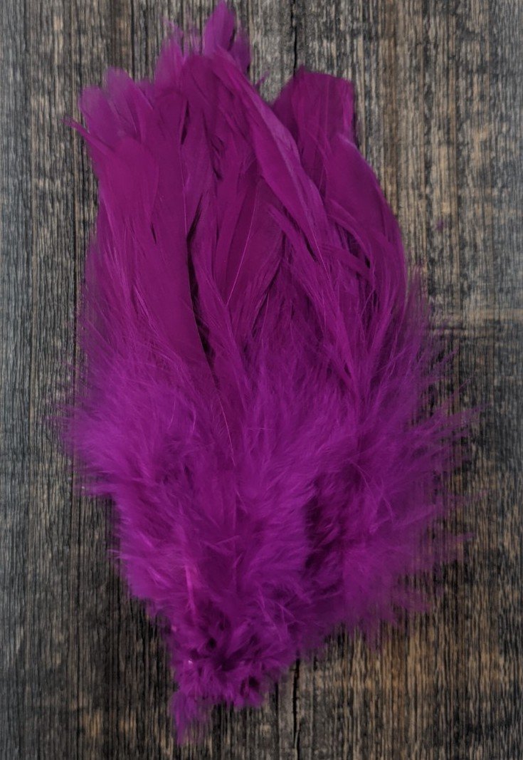 Fish Hunter Select Schlappen Magic Magenta Saddle Hackle, Hen Hackle, Asst. Feathers