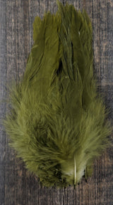 Fish Hunter Select Schlappen Medium Olive (UV) Saddle Hackle, Hen Hackle, Asst. Feathers