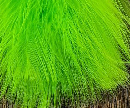 Fish Hunter Spey Blood Quill Marabou FL. Chartreuse (UV) Saddle Hackle, Hen Hackle, Asst. Feathers