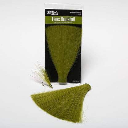 Fish Skull Faux Bucktail Olive Hair, Fur