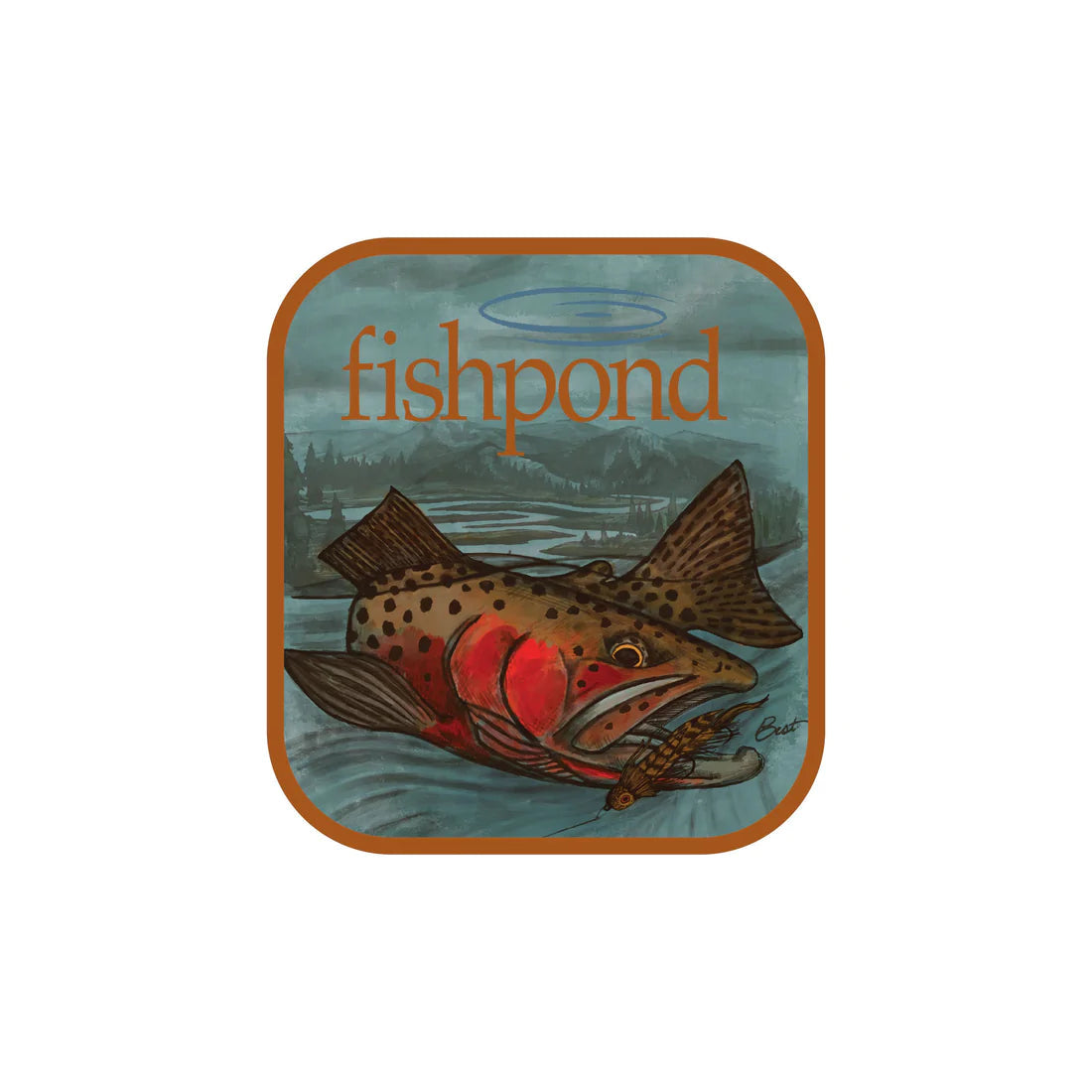 Fishpond Drop Off Sticker 5" Stickers