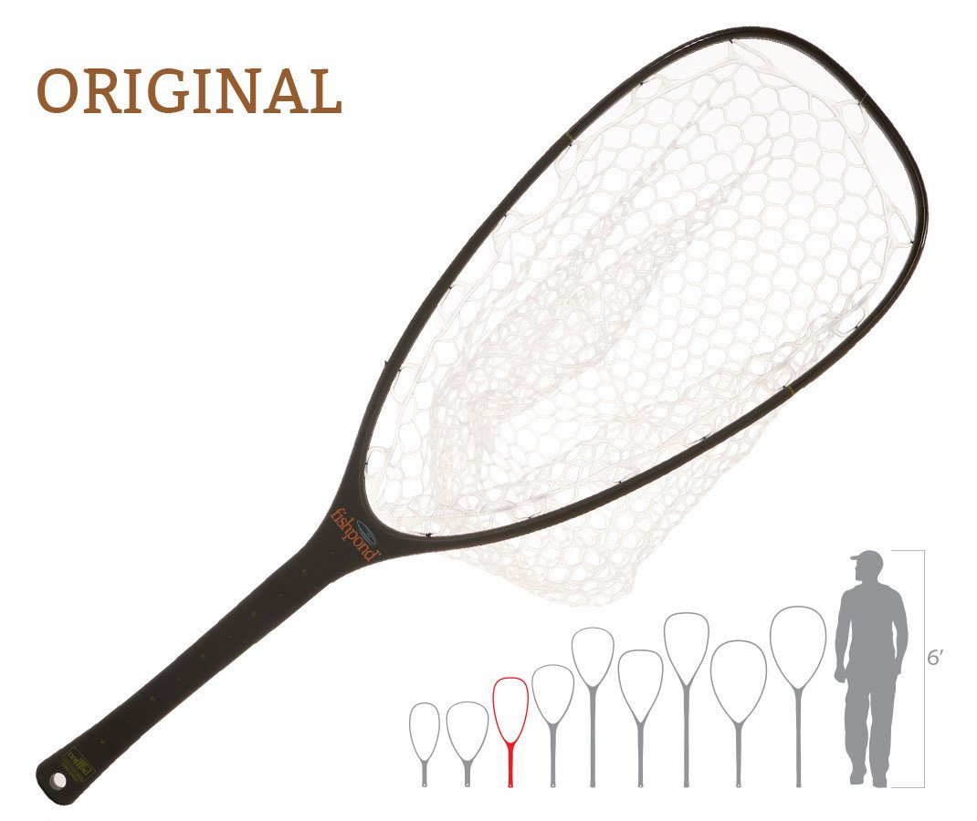 Fishpond Nomad Emerger Landing Net - Brown Trout Camo, Carbon Fiber, Rubber Bag