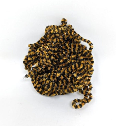 Fly Fish Food Small Stonefly Chenille #5 Black Ginger Chenilles, Body Materials