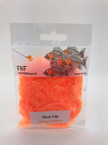 FNF Block Jelly 15mm Orange Sunburst Chenilles, Body Materials