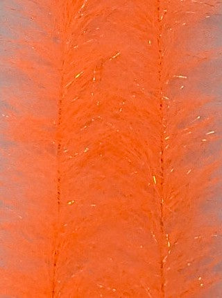 Frenzy Fly Fiber Brush Electric Orange / 1" Chenilles, Body Materials