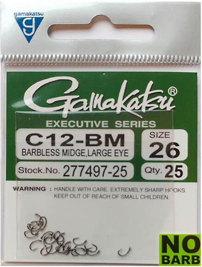 Gamakatsu C12BM Barbless Midge Hook c12-bm