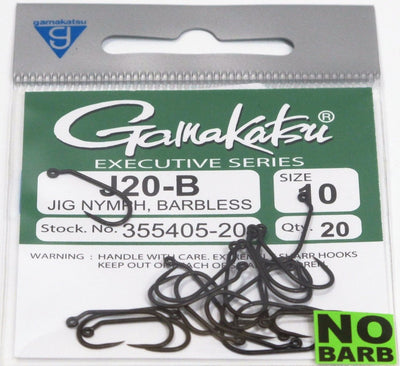 Gamakatsu G41406-25 S10-B Standard Down Eye Barbless Hook, 25 Pack