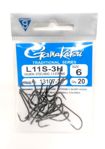 Gamakatsu L11S-3H Salmon/Steelhead Hook 20 Pack 6 Hooks
