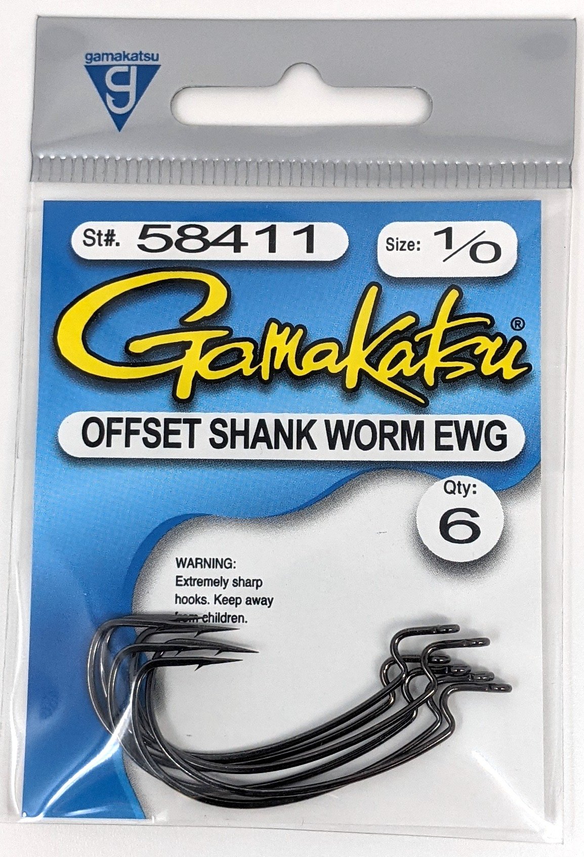 Gamakatsu Worm Offset EWG 1/0 Gamakatsu Worm Offset EWG 1/0