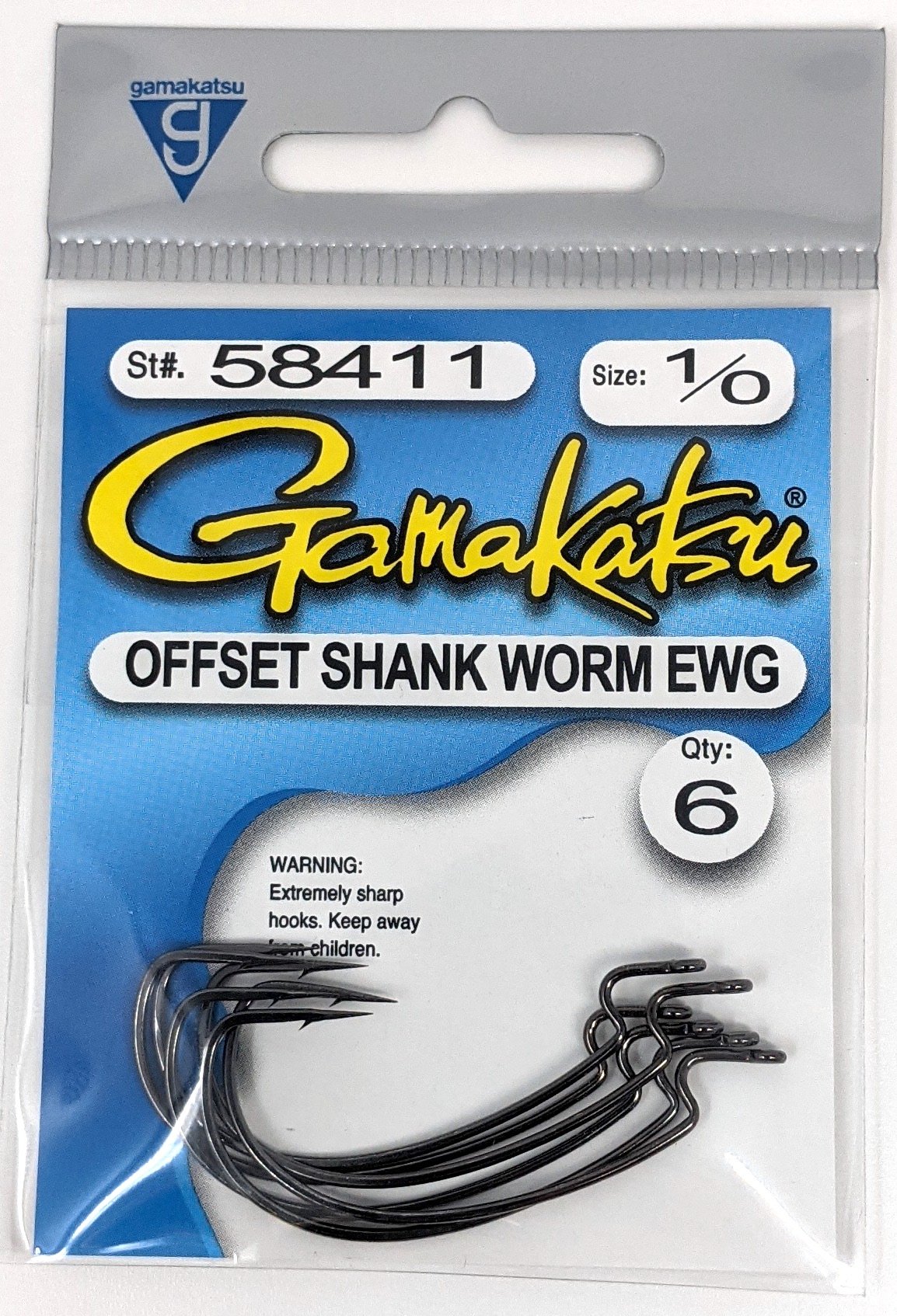 Gamakatsu Superline EWG Worm Hooks 5/0 Qty 4