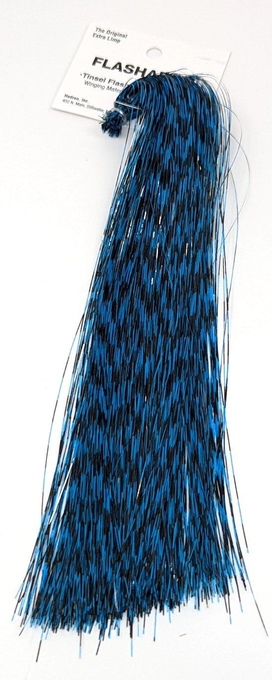 Grizzly Barred Flashabou Fl. Blue Black Barred Flash, Wing Materials
