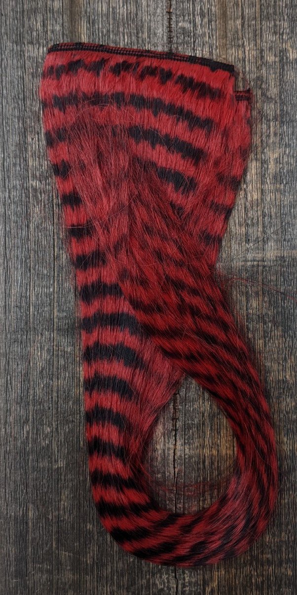 Grizzly Hair 16" Crimson Red Flash, Wing Materials