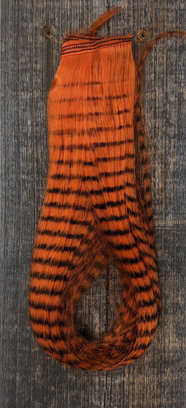 Grizzly Hair 16" Tangerine Orange Flash, Wing Materials