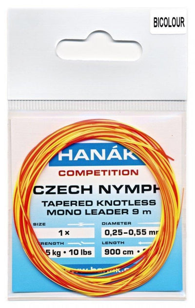 Hanak Czech Nymph Leader BiColor 30' Indicator EuroNymphing