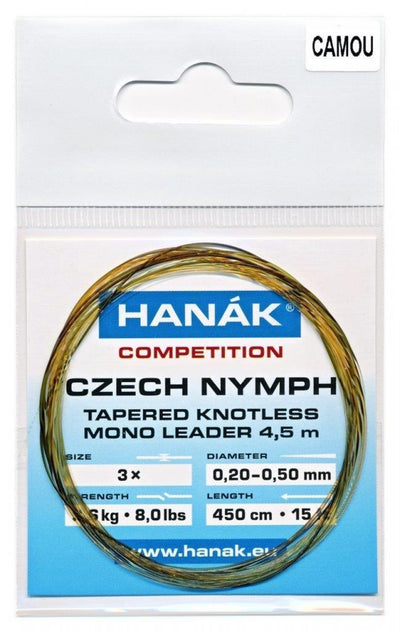 Hanak Czech Nymph Leader Camo 15' 