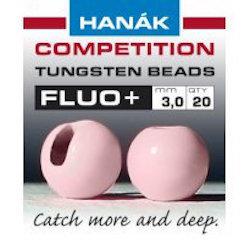 Hanak Fluo+ Slotted Tungsten Beads 20 pack Light Pink / 2 mm Beads, Eyes, Coneheads