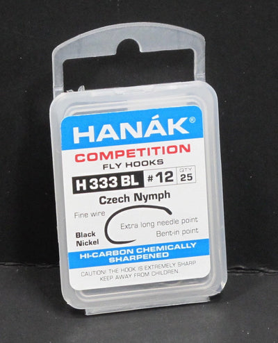 Hanak Hooks Model 333 BL Czech Nymph 25 Pack 12 Hooks