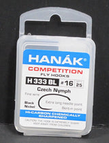 Hanak Hooks Model 333 BL Czech Nymph 25 Pack 16 Hooks