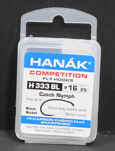 Hanak Hooks Model 333 BL Czech Nymph 25 Pack 16 Hooks