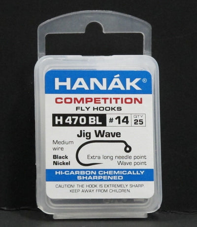 Hanak Hooks Model 470 Jig Hook 25 Pack Wave Point Size 14