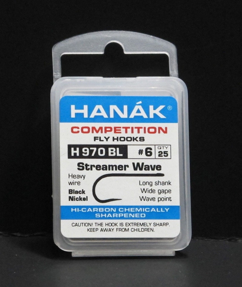 Hanak Hooks Model 970 BL Streamer 25 Pack size 6
