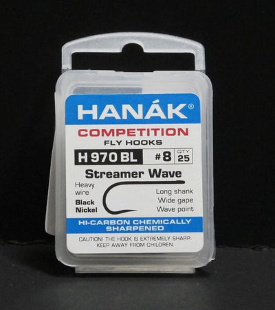 Hanak Hooks Model 970 BL Streamer 25 Pack size 8