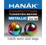 Hanak Metallic+ Slotted Tungsten Beads 20 pack Rainbow / 2 mm Beads, Eyes, Coneheads