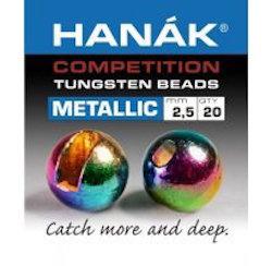 Hanak Metallic+ Slotted Tungsten Beads 20 pack Rainbow / 2 mm Beads, Eyes, Coneheads