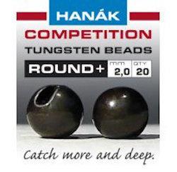 Hanak Round+ Slotted Tungsten Beads 20 pack Black Nickel / 2 mm Beads, Eyes, Coneheads