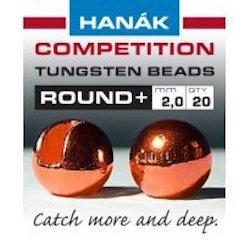 Hanak Round+ Slotted Tungsten Beads 20 pack Copper / 2 mm Beads, Eyes, Coneheads