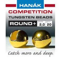 Hanak Round+ Slotted Tungsten Beads 20 pack Gold / 2 mm Beads, Eyes, Coneheads
