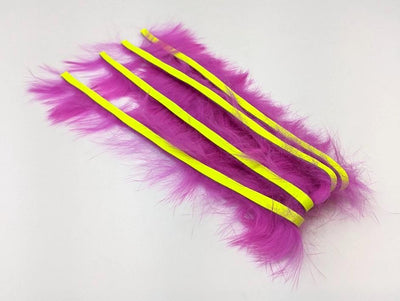 Hareline Bling Rabbit Strips Hot Pink with Fl Yellow Accent #BLS188F Hair, Fur