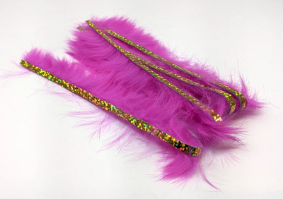 Hareline Bling Rabbit Strips Hot Pink with Holo Gold Accent #BLS188G Hair, Fur