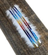 Hareline Bling Rabbit Strips White with Holo Rainbow Accent #BLS377H Hair, Fur